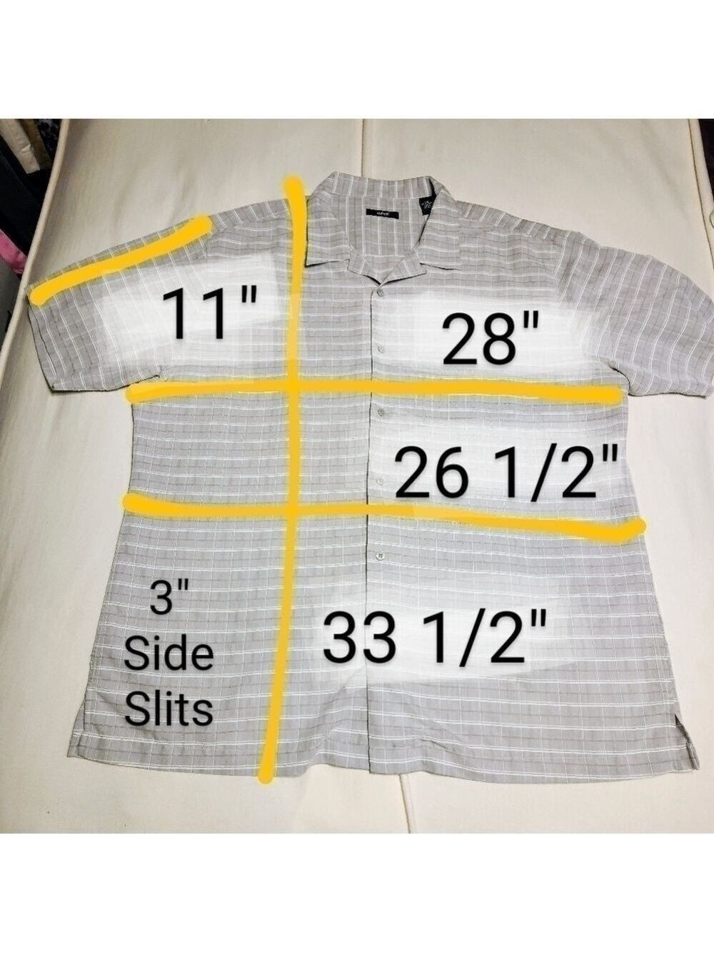 Alfani Mens Grey White Plaid Modal Blend Shirt 2XL - Picture 10 of 10